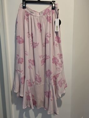 NWT: Amuse Society Pink Floral Maxi Skirt, Size S